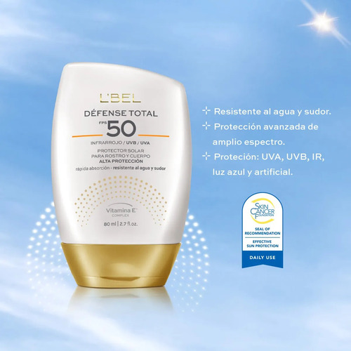 L'bel Bleu Intense + Protector Solar Rostro Y Cuerpo 50 Fps
