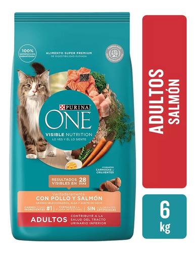 Alimento PURINA® ONE® Para Gato Adulto Sabor Pollo y Salmón 6 kg