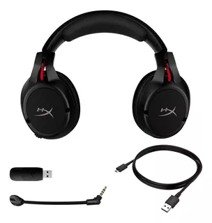 Auriculares gamer inalámbricos HyperX Cloud Flight HX-HSCF negro con luz rojo LED