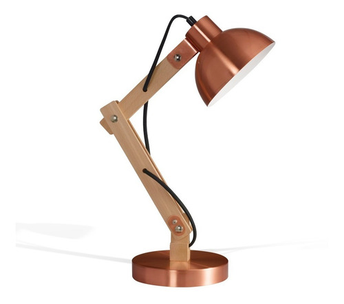 Imagen 1 de 7 de Lampara De Mesa Deco Nórdico Arlon Movimiento Cobre E27 Led