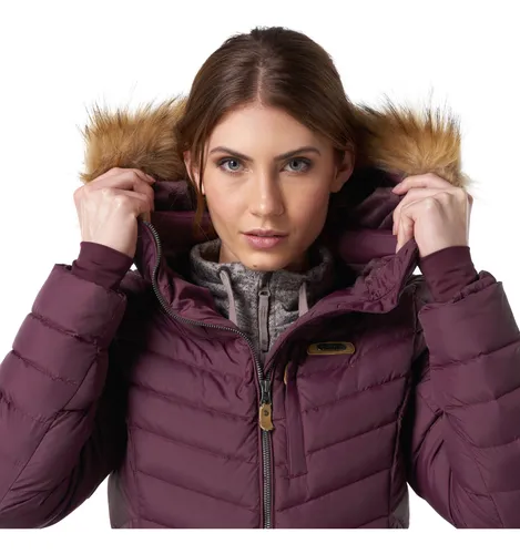 Chaqueta Mujer Lippi Quilca Down Long Hoody Jacket Burdeo I1
