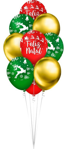 Balão Látex Natal Mágico 10 Polegadas 10 Uni Regina Festas