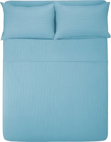 Juego De Sábanas King Size Melocotton - Color AZUL CIELO - Tacto Algodón , 1800 Hilos, Hipoalergénica, Antiácaros.