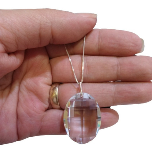 Imagem 1 de 5 de Colar Matrix Cristal Swarovski Em Prata 925 - 3,2 Cm