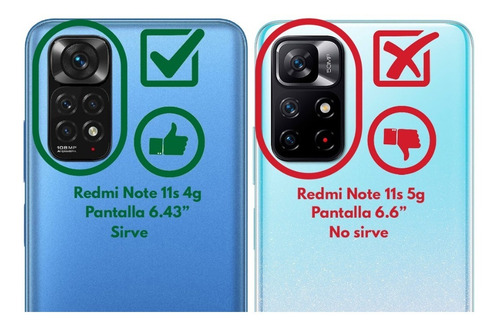 Imagen 2 de 8 de Vidrio Templado Para Xiaomi Redmi Note 11s + Vidrio Camara