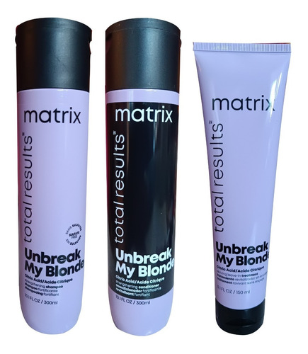 Matrix Kit Unbreak My Blonde Shampoo + Acondi. + Tratamiento