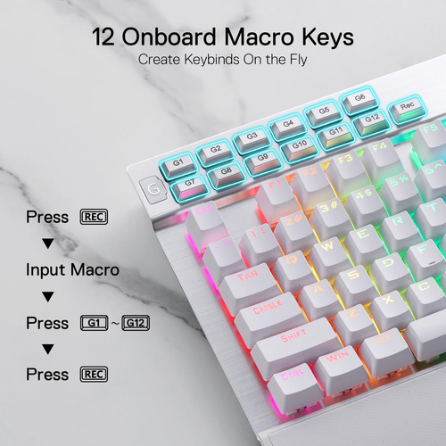 Teclado Para Jogos Redragon K550 Rgb 104 Teclas + 12 Macro G