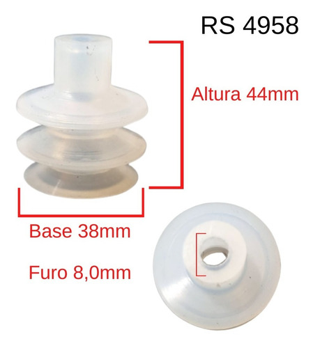 Ventosa Sanfonada Tripla Para Máquina De Embalagem - 10 Unid