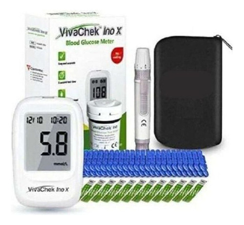 Glucómetro Vivachek Inox + 50 Tiras Vivachek + 100 Lancetas