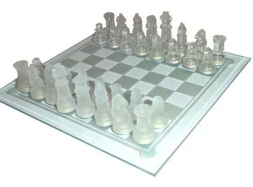 Jogo de Xadrez em Vidro Tabuleiro 20 x 20 cm – Bilharmais®