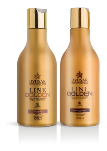  Kit Shampoo E Condicionador Line Golden 300ml Da Dyusar