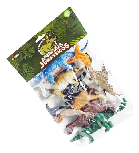 Kit 8 Dinossauro De Borracha Miniatura Brinquedo Jurassic