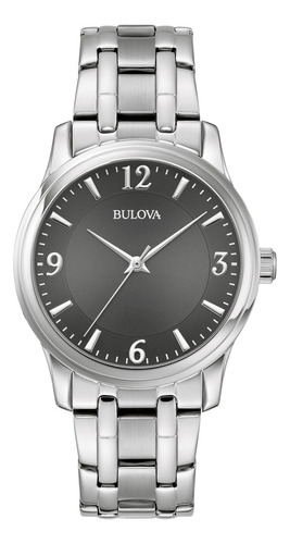 Reloj Bulova Corporate 96a308 Original Para Dama Color de la correa Gris Color del bisel Gris Color del fondo Negro