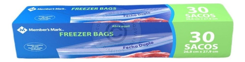 Saco Freezer Bags Fecho Duplo Grande 26,8x27,9 Member's Mark