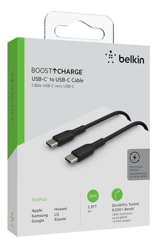 Cable Belkin Usb-c To Usb-c Negro