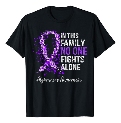 En Esta Familia No One Alone Shirt Alzheimers Ribbon Camiset