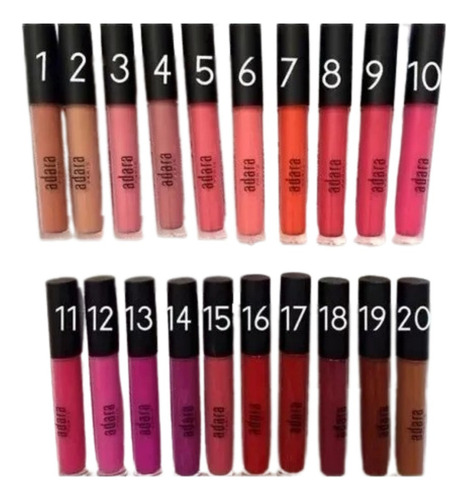 Labial Liquido Matte Indeleble Adara Paris C/u Color