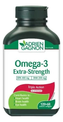 Omega 3 Extra Strength 400mg Epa 200mg Dha - 180 Caps Sabor Sin Sabor