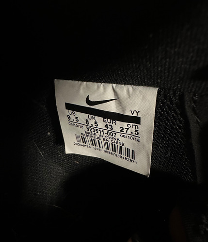 Zapatillas Nike Air Af 1 Negras Con Pipa Blanca (Usado)