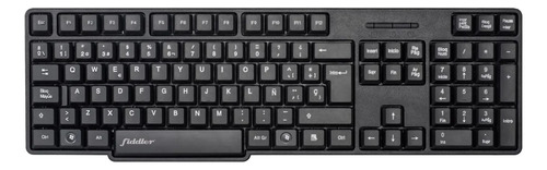 Teclado Basico Usb Pc Computador Estandar Español Fiddler Color del teclado Negro