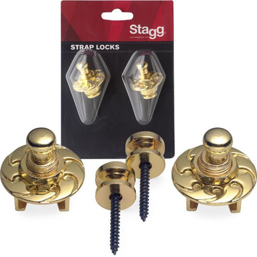 Strap Locks Stagg Ssl1gd Dorados Botón Traba Correas