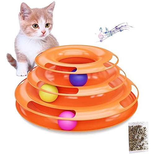 Cature 3 Niveles Pet Cat Toy Funny Tower Tracks Disco Cat Tr