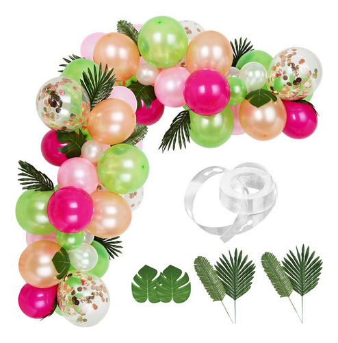 Cadena De Globos Hawaianos Con Forma De Hoja De Monstera Fal