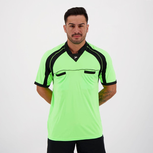 Camisa Poker Arbitro V Verde Fluorescente