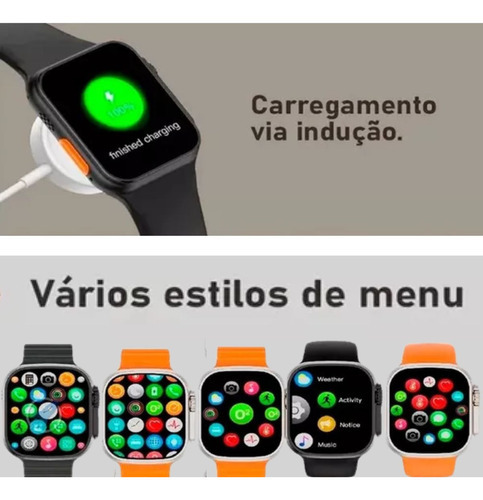 Relógio Smartwatch Masculino Feminino X8+ Ultra Nfc 8 Series Cor Da Caixa Prateado Cor Da Pulseira Branco