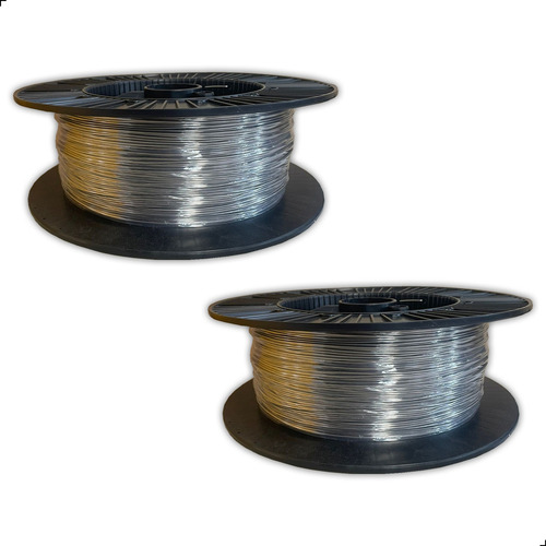 2x Carretel Fio De Alumínio 1,60mm 500mts P/ Cerca Elétrica Cor Prateado