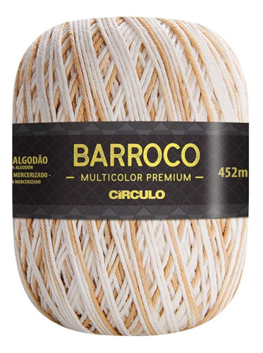 Barbante Barroco Multicolor Premium 6 Fios 400g Linha Crochê Cor Areia