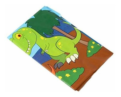 diseño de dinosaurio divertido 54 x 108 pulgadas rectangular desechable mantel 4.5 x 9 pies Mantel de plástico de dinosaurio diseño de dinosaurio para fiestas de cumpleaños 