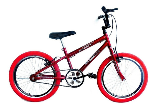 Bicicleta  bmx freestyle infantil Ello Bike Energy aro 20 freios v-brakes cor vermelho com descanso lateral