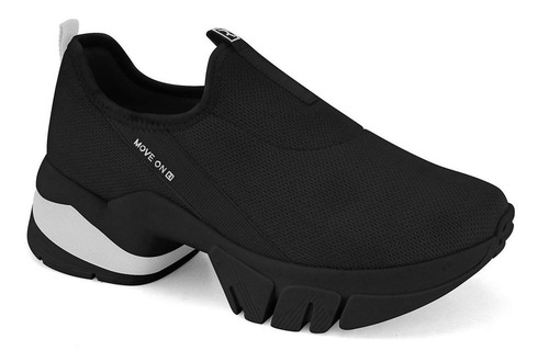 Imagem 1 de 4 de Tenis Slip On Feminino Chunky Sneaker Ramarim 2180201 Preto