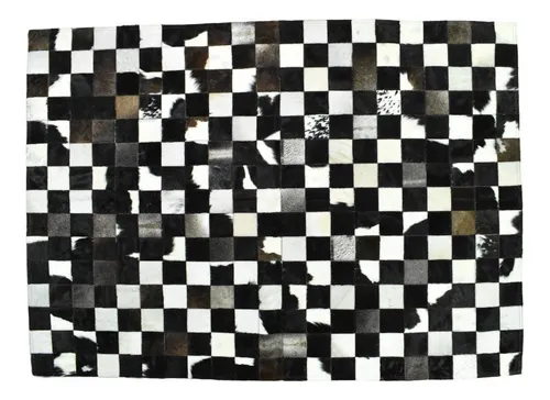Alfombra Patchwork De Cuero Vacuno, Modelo Mix 1,50 X 2,10 M