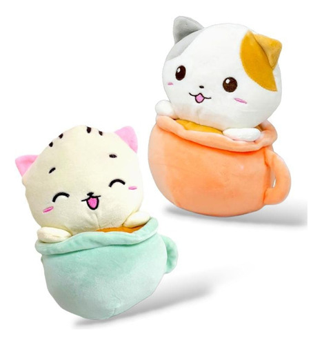 Peluche Gato Kawaii Taza Hermoso