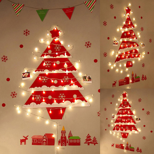 Rbol De Navidad De Pared Led Diy, Árbol Colgante De Pared L