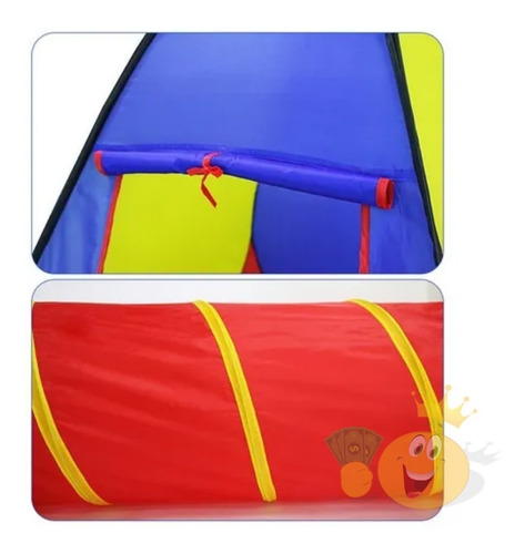Imagen 5 de 7 de Juego 3 Piezas Infantil Tunel Cubo Y Carpa Muy Colorido Ero