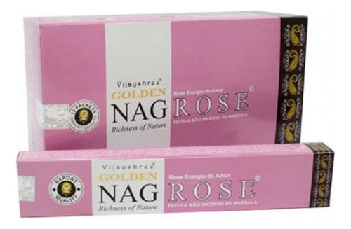 Incenso Massala Vijayshree Golden Nag - Escolha Seu Aroma! Fragrância Rose