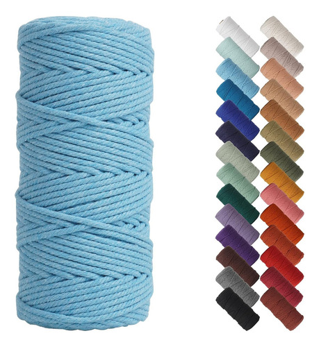 Hilo De Macramé Tejer Cuerda De Algodón Natural 3mm * 200m