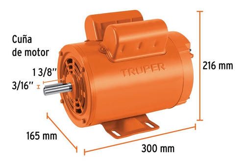 Motor Eléctrico Monofásico De 2 Hp, Alta Velocidad, Truper