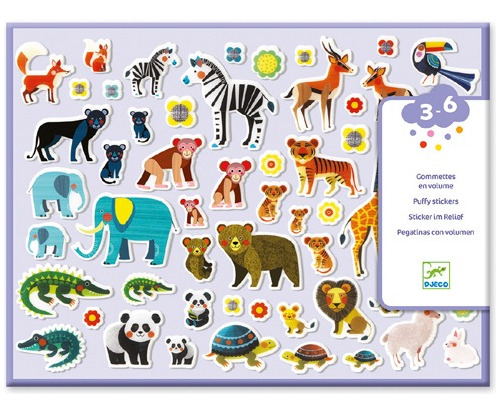 Stickers Animales X 118 Con Volumen Djeco Cadaques Kids