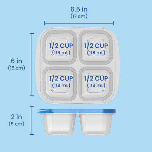 Contenedores For Refrigerios Con 4 Compartimentos: Juego De