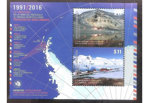 Argentina 2016 (hb263) 25aniv. Protocolo Antartico 