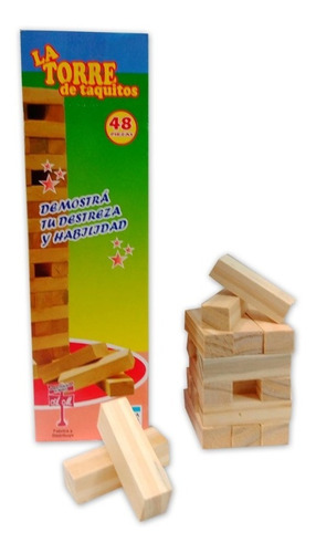 Juego Mesa Jenga Yenga Deluxe 48 Pzas Madera Promo Kaos 11  