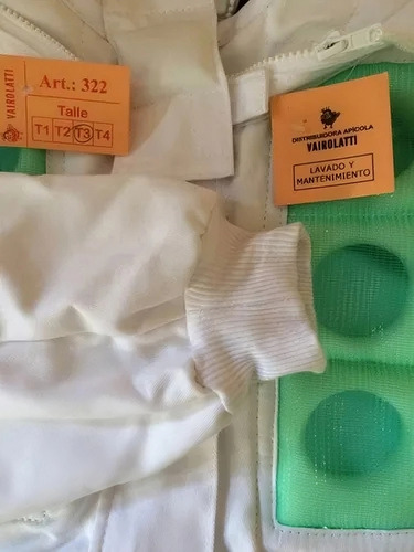 Mameluco Ventilado Doble Tela Talle 2 Apicultura Abejas Blanco 2