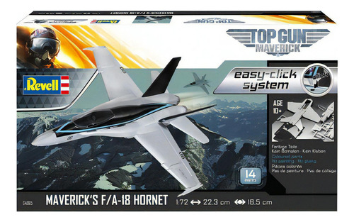 Revell 04965 Top Gun Maverick f/A-18 Hornet 1/72, fácil de hacer clic
