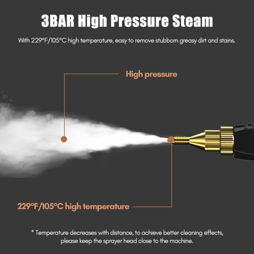Limpador A Vapor Portátil De Alta Temperatura De 2500w