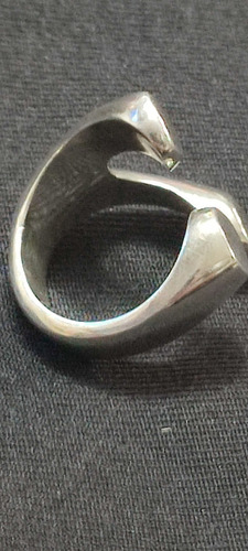 Antiguo Anillo De Plata Tres Puntos Plateado 8 (Usado)