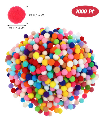 1000 Pompones Para Manualidades, Bolas Borrosas, Pompones De